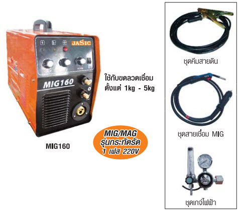 เครื่องเชื่อม MIG/MAG ระบบอินเวิร์ทเตอร์ IGBT รุ่นกระทัดรัดไฟ 1 เฟส 220V